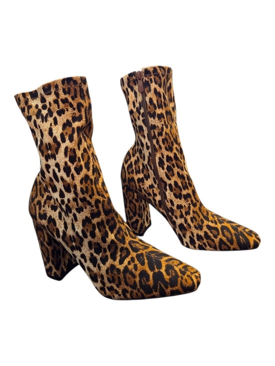 Raid Shoes - RAID Women's Leopard Faux Suede Pointed-Toe Sock Boots - Size 11 (UK 9)
